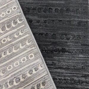 Boston Dots Charcoal Customized Length Hall Runner