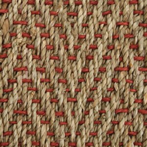Crucial Trading Seagrass Herringbone Accents Red Weft