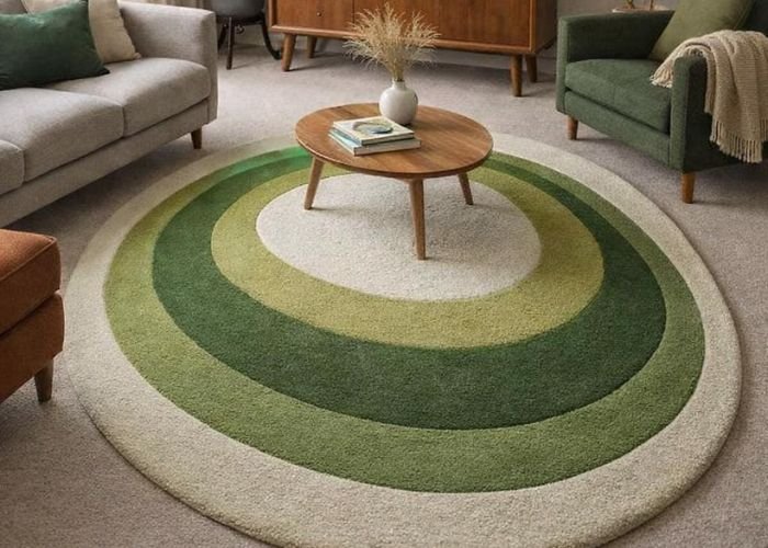Round decorative carpets
