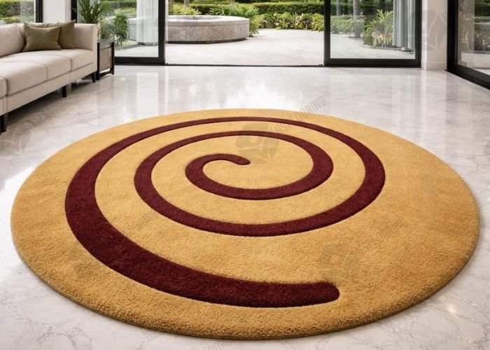 Round living room carpet