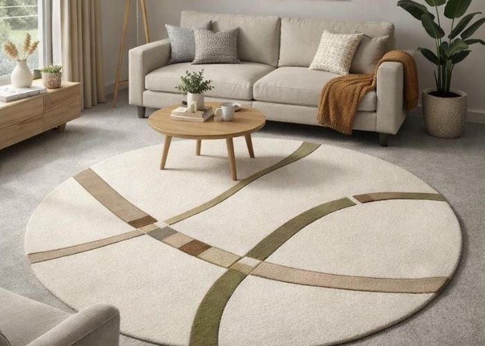 Round wool rugs