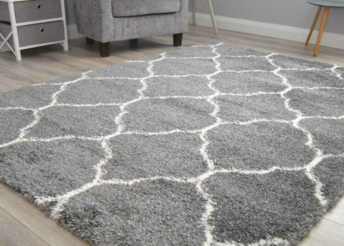 grey carpet with white accents